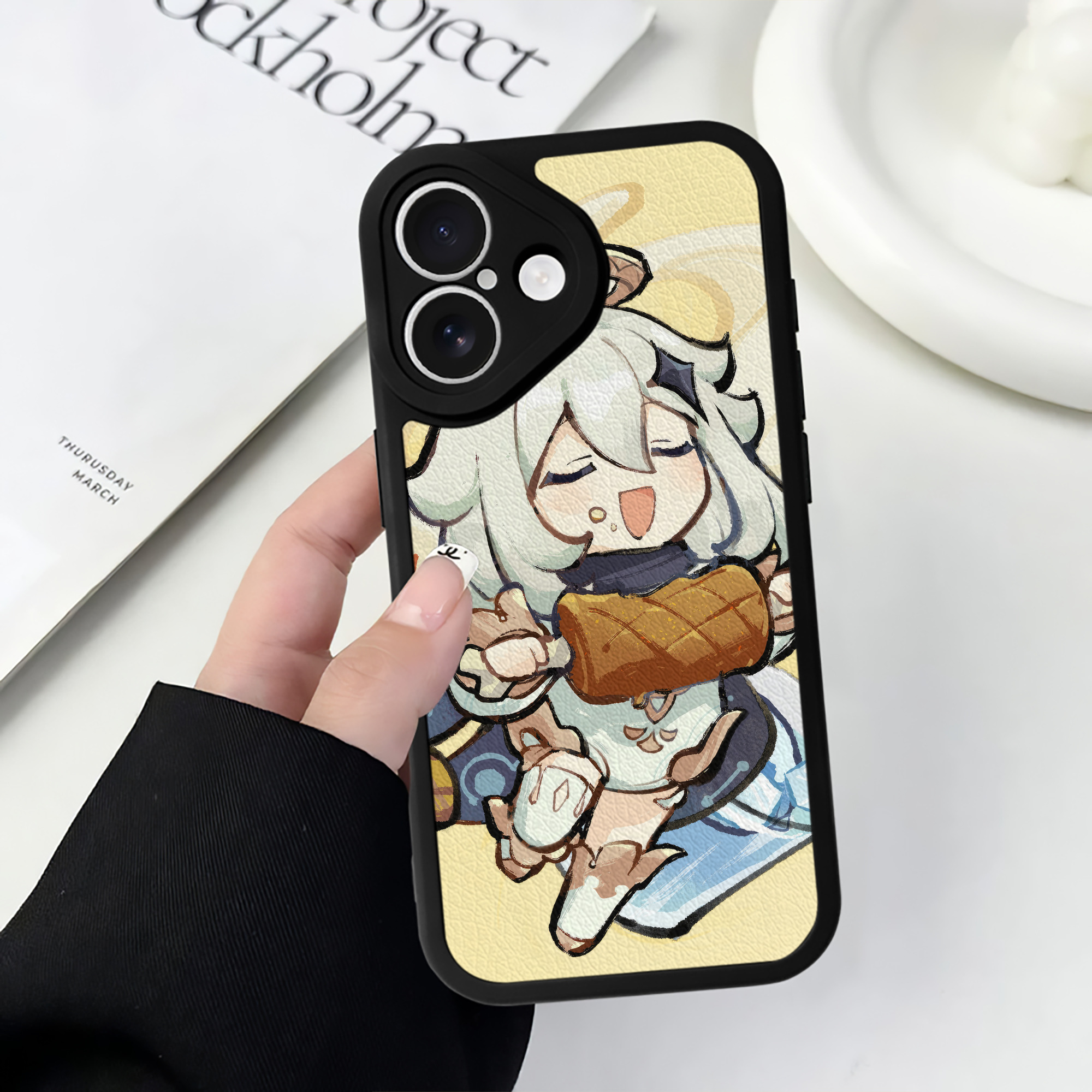げんし神 genshin 【iPhone 16シリーズ対応】シリコンスマホケース（レザー調） 材質：シリコン